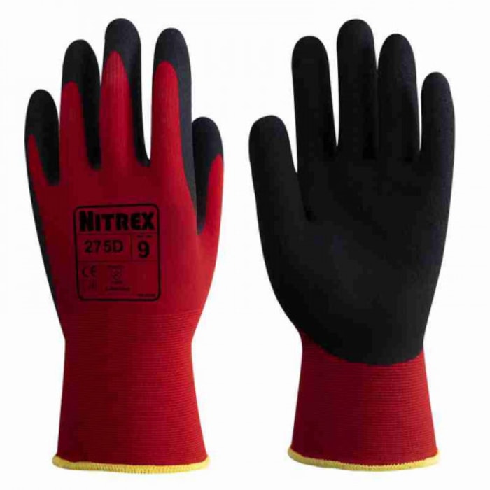Unigloves 275D Nylon, Spandex Extra Grip, Good Dexterity Work Gloves, Size  9, Latex Foam Coating