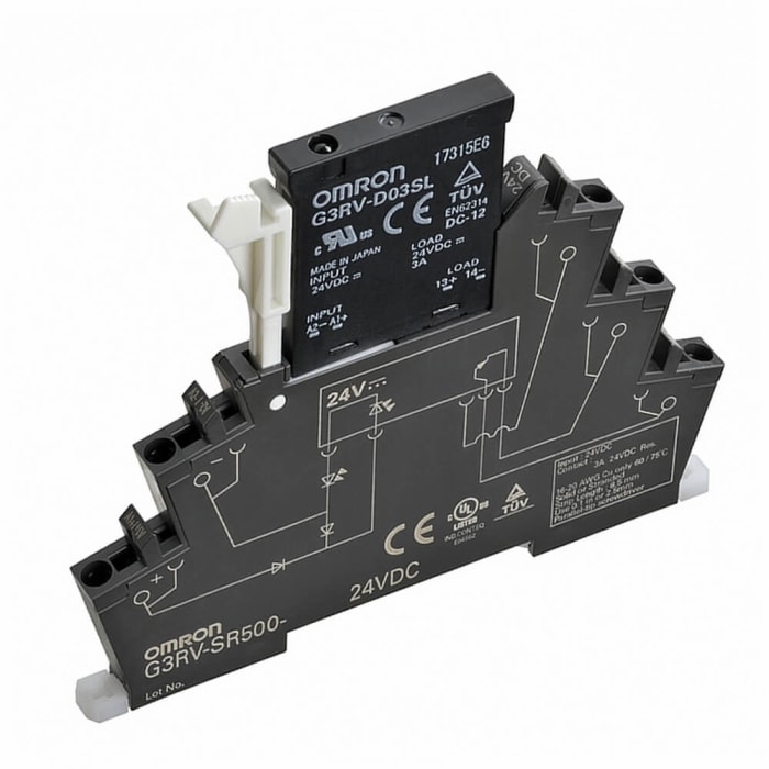 Relais statique Omron G3RV-SR, 3 A, Rail DIN, 240 V