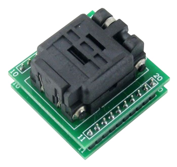 ADAQFN20 Seeit Seeit 0.5mm Pitch IC Socket Adapter, 20 Pin Female QFN to 20 Pin Male DIP