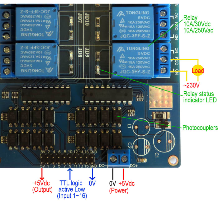 Module relais 5 V 6 canaux 250 V AC 30 V CC Arduino Pi TTL : :  Commerce, Industrie et Science