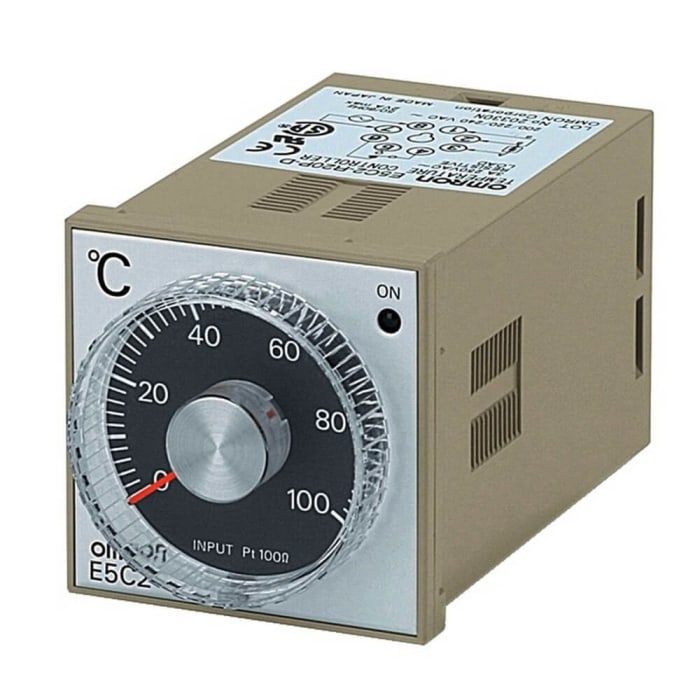 Omron E5C2 Panel Mount, Din-Rail Removable Socket Controller, 48 x 48mm 1 dedicated Input, 3 dedicated Output Relay,