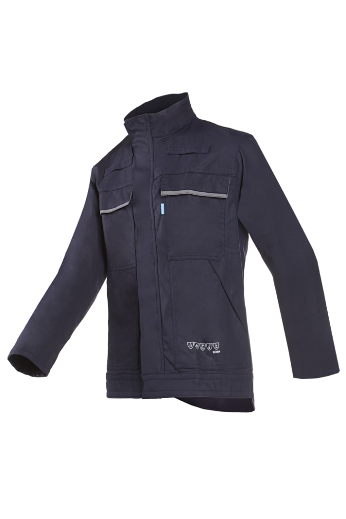 Sioen Uk 019VA2PF9 Navy, Anti-Static, Chemical Resistant, Flame Retardant, Waterproof Jacket, XXL
