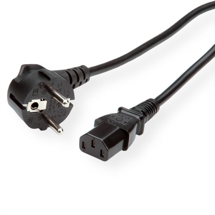 Roline Straight CEE 7/7 Plug to Straight IEC C13 Socket Power Cable, 3m