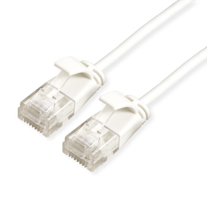 Roline, 1.5m Cat6a, White RJ45 to Male RJ45 Male, UTP Unshielded, Terminated LSZH Sheath