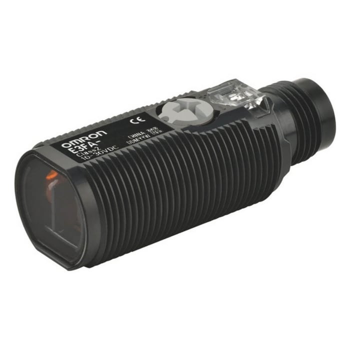 Fotocélula de cuerpo cilíndrico Omron difuso, alcance 300 mm, salida PNP, dc, IP67/IP69K