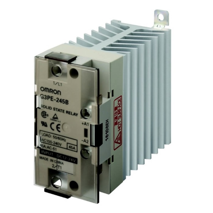 Omron G3PE-245B 12-24VDC Series Solid State Relay, 45 A Load, DIN Rail Mount, 264 V ac Load