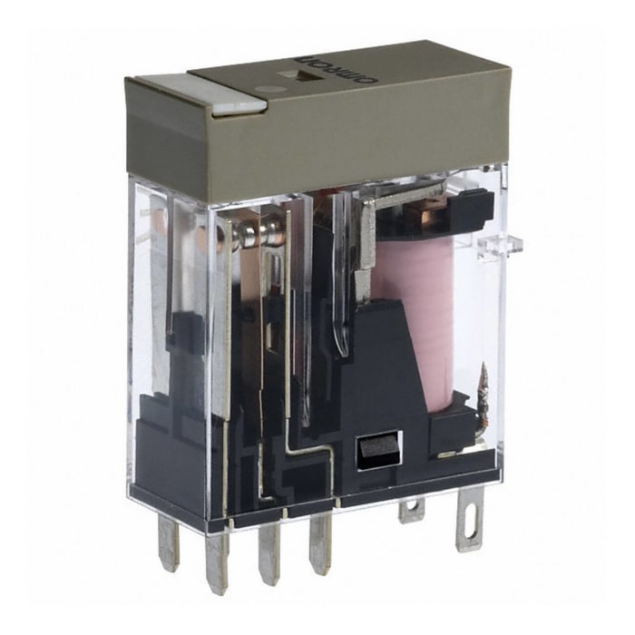 Relais de puissance Omron, 2 RT, bobine 230V c.a. Enfichable