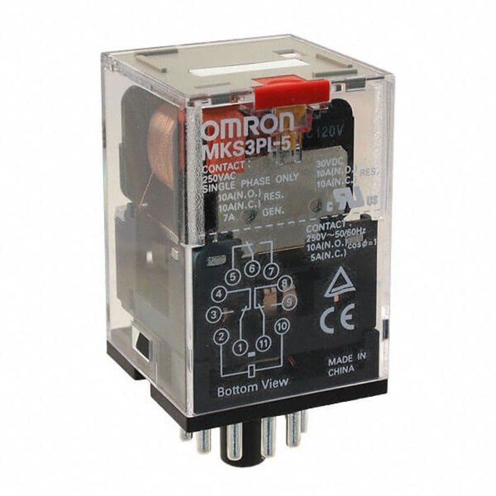 Omron Plug In Latching Power Relay, 230V ac Coil, 10A Switching Current, 3PDT