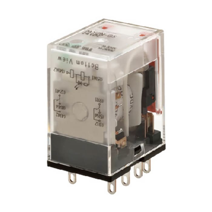 Omron Plug In Latching Power Relay, 110V dc Coil, 7A Switching Current, DPDT