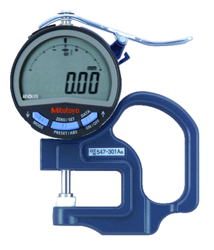 Testeur d'épaisseur Mitutoyo, affichage LCD ±20 μm, résolution 0,01 mm, 10mm, 547