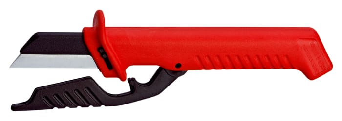 Knipex Cable Knife with replaceable blade, 190 mm Overall, 50 mm Blade, Stainless Steel Handle