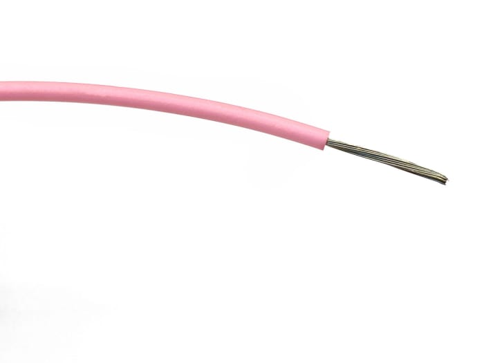 RS PRO Pink 0.75mm² Hook Up Wire, 24/0.2 mm, 100m, PVC Insulation