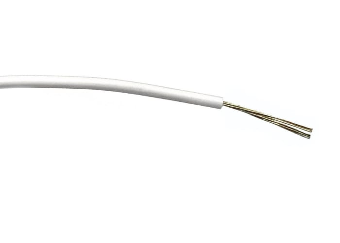 RS PRO White 0.22mm² Hook Up Wire, 7/0.2 mm, 100m, PVC Insulation