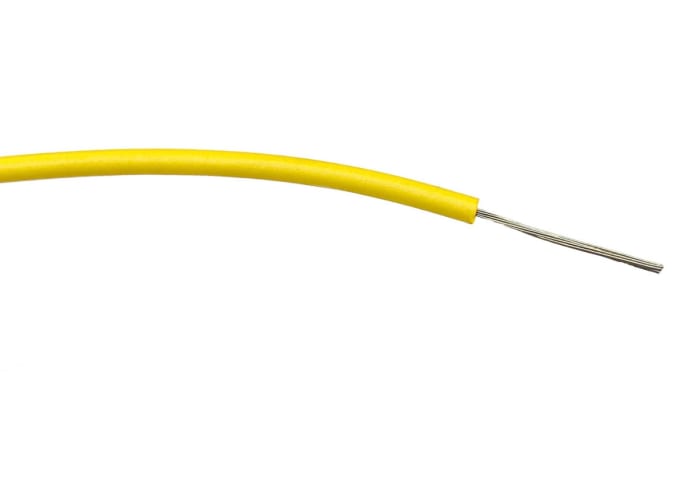 RS PRO Yellow 0.22mm² Hook Up Wire, 7/0.2 mm, 500m, PVC Insulation