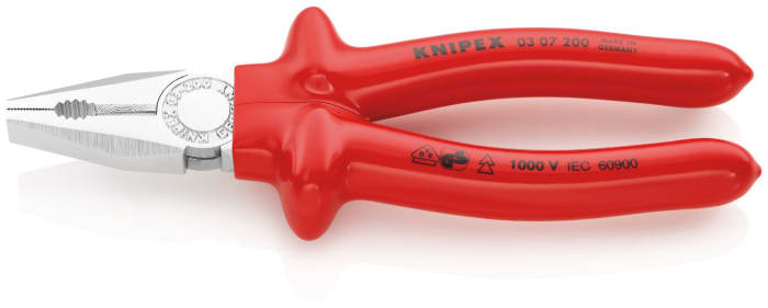 Knipex Combination Pliers, 210 mm Overall, Straight Tip, VDE/1000V