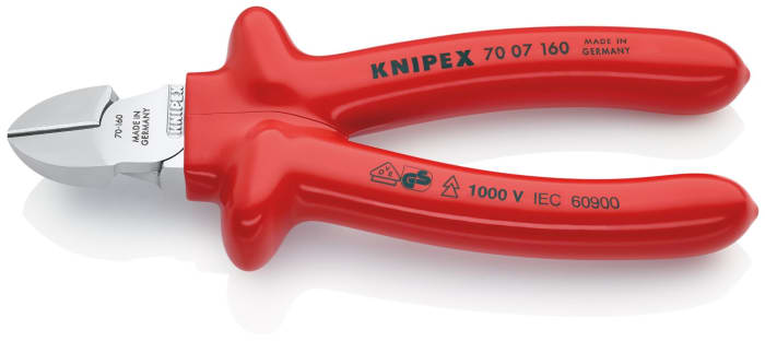 Alicates de corte lateral Knipex, long. total 160 mm, aprobado VDE