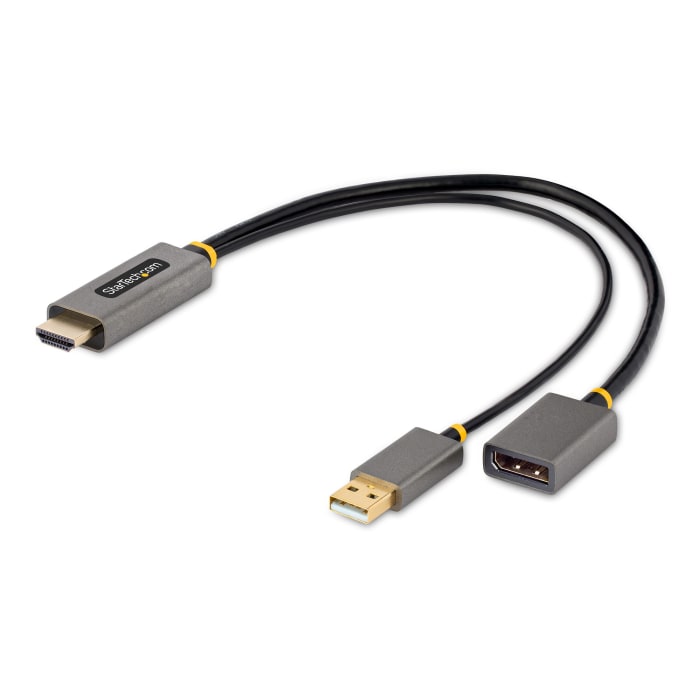 Cable DisplayPort negro StarTech.com, con. A: HDMI macho, con. B: DisplayPort macho, long. 20mm