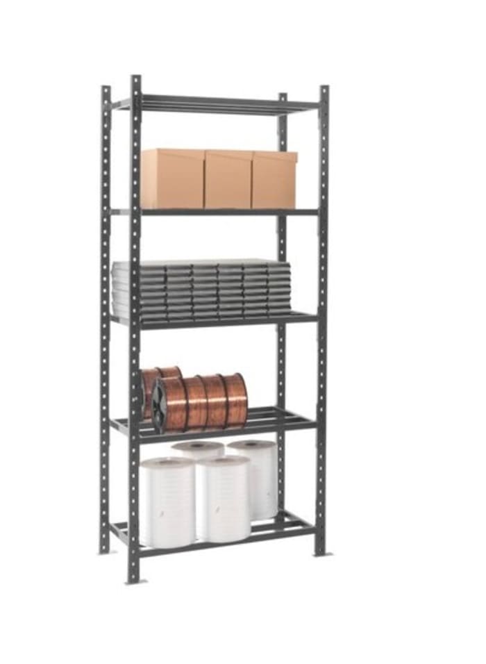 ZBTUBIND2010604S1 Grey 4 Shelf Sheet Steel Modular