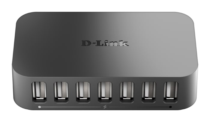 D-Link 7 Port USB 2.0 USB A USB 2.0 Hub, External Power Adapter Powered, 99 x 57 x 25mm