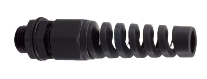 RS PRO Black Nylon Cable Gland, M12 Thread, 3mm min., 6.5mm max., IP68
