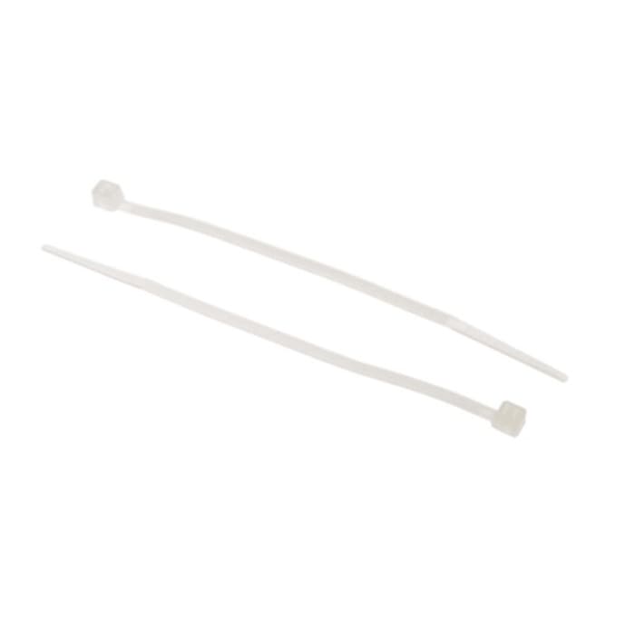 RS PRO Cable Tie, Non-Releasable, 100 mm x 2.5 mm, Natural Polyamide 66