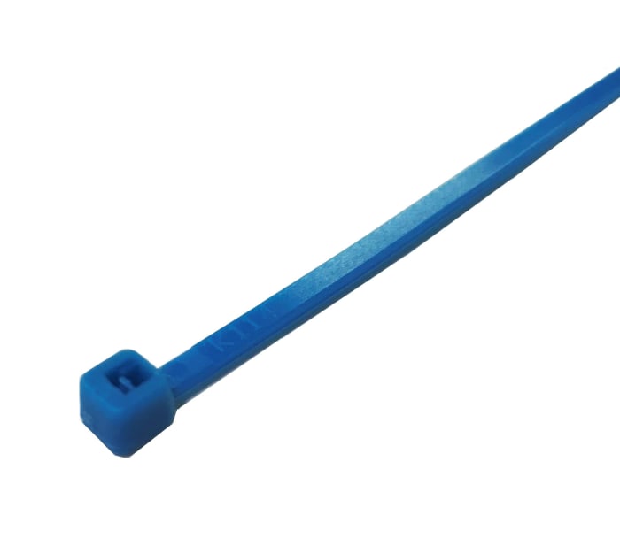 RS PRO Cable Tie, Non-Releasable, 165 mm x 2.5 mm, Blue Polyamide 66