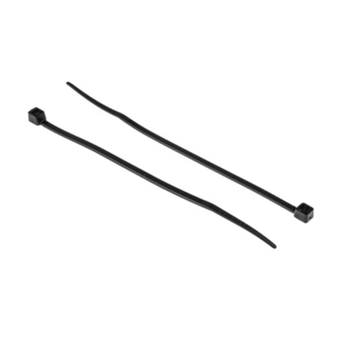 RS PRO Cable Tie, Non-Releasable, 190 mm x 4.8 mm, Black Polyamide 66