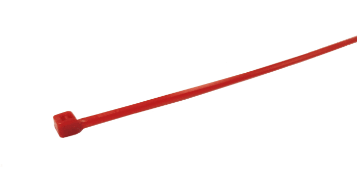 RS PRO Cable Tie, Non-Releasable, 203 mm x 2.5 mm, Red Polyamide 66