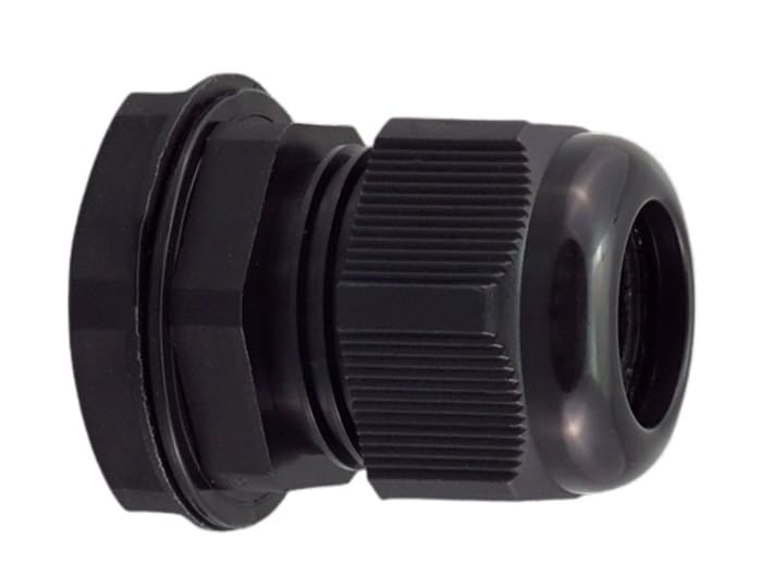 RS PRO PG Series Black Polyamide 66 Cable Gland, PG9 Thread, 4 mm min., 8 mm max., IP68