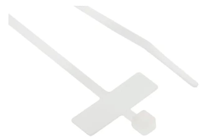 RS PRO Cable Tie, Non-Releasable, 100 mm x 2.5 mm, White Polyamide 66