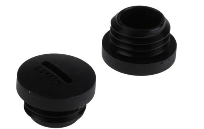 Tapón ciego para prensaestopas RS PRO, Negro, M12 x 1.5 mm, Nylon 66 Sí, 15 mm