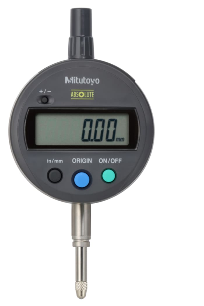 Mitutoyo 543-782-10Imperial, Metric Plunger Digital Indicator, 12.7 mm Measurement Range, 0.01 mm Resolution , ±0.02 mm