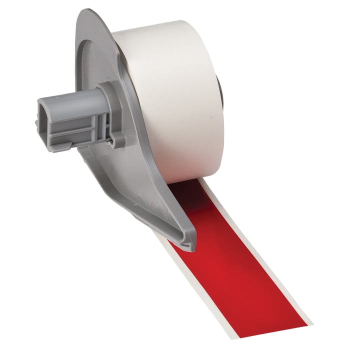 Brady B-595 Black on Red Cable Labels, 15.24 m Length, 25.40 mm Width, 25.4mm Label Width