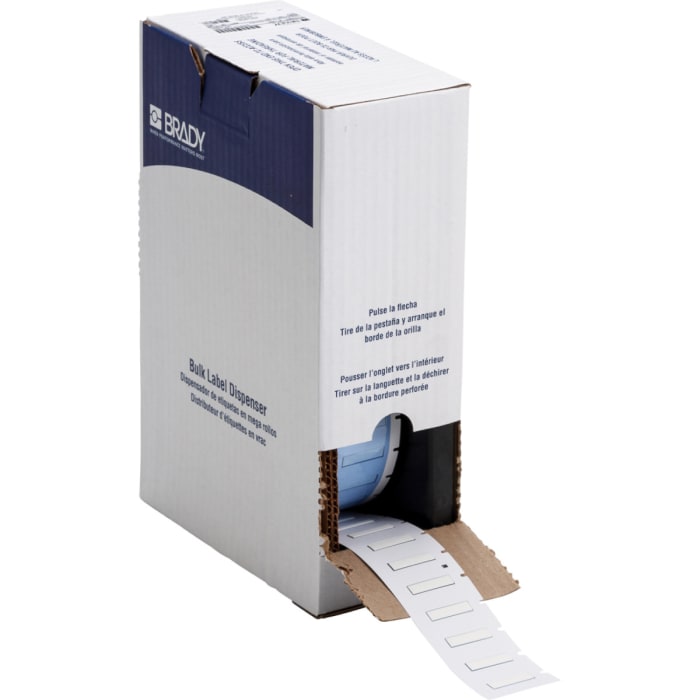 Brady B-342 Black on White Heatshrink Labels, 25.40 mm Width, 5.97mm Label Length, 25.4mm Label Width