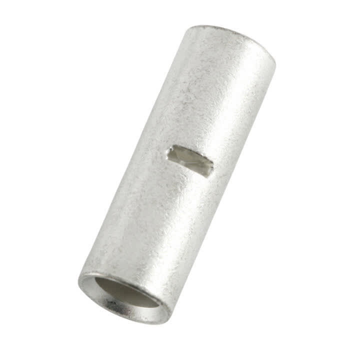 RS PRO, RS PRO Butt Splice Connector, Sliver, Uninsulated, Tin 8 AWG