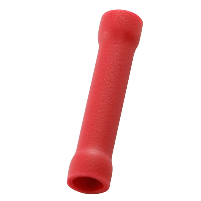 RS PRO, RS PRO Butt Splice Connector, Red, Insulated, Tin 16 AWG