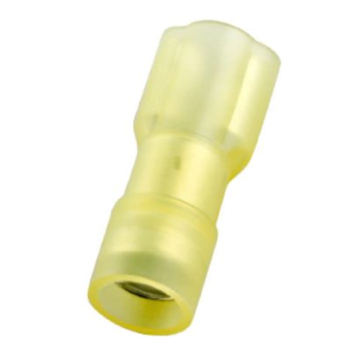RS PRO Yellow Insulated Female Spade Connector, Crimp, 6.35 x 0.8 mm Tab Size 12 AWG to 10 AWG