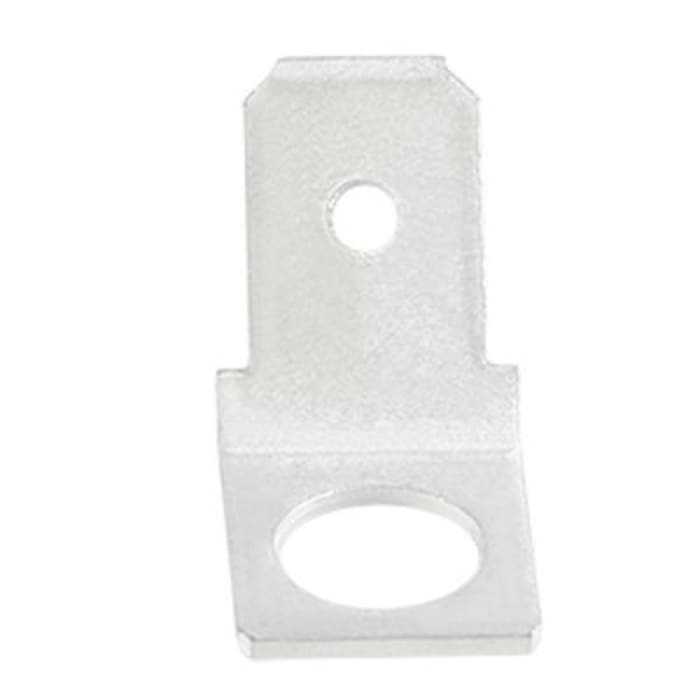 RS PRO Grey Uninsulated Male Spade Connector, Stud, 6.35 x 0.8 mm Tab Size