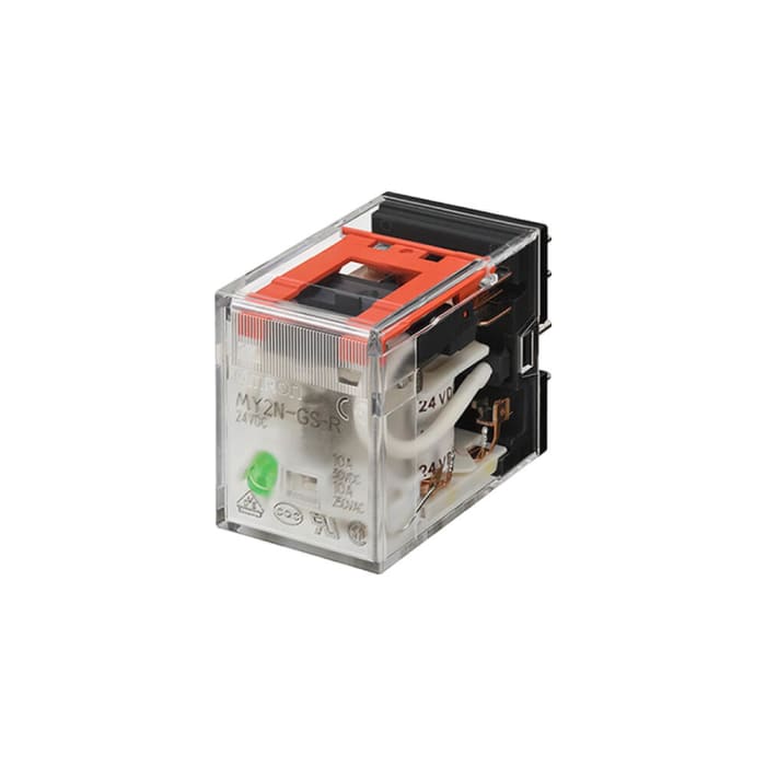 Relé de potencia sin enclavamiento Omron MY de 4 polos, 4PDT, bobina 100 → 110V ac, 6A, enchufable