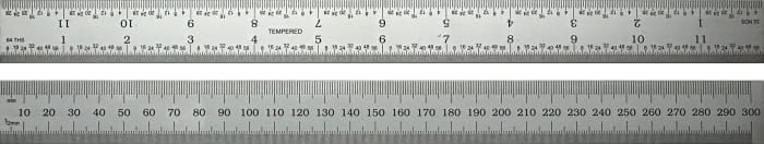 RS PRO 300mm Steel Imperial, Metric Rule