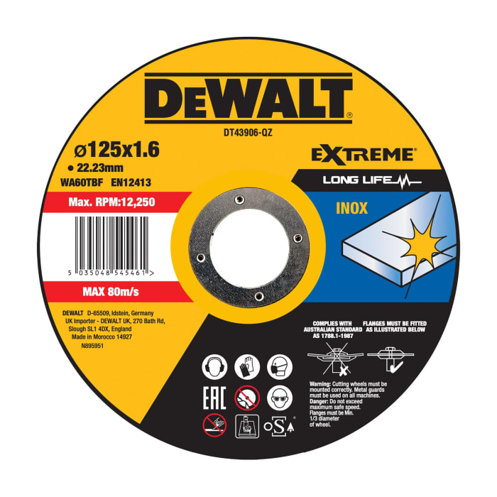 DeWALT, Longueur de coupe 125mm, pour Métal, X 1