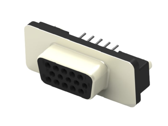 TE Connectivity 2317171 15 Way Through Hole D-sub Connector Receptacle, 2.29mm Pitch, with Through Hole