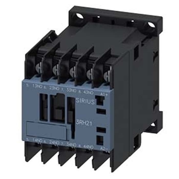 Contacteur Siemens série 3RH2, 4 pôles , 4NO, 10 A, 24 V c.c.
