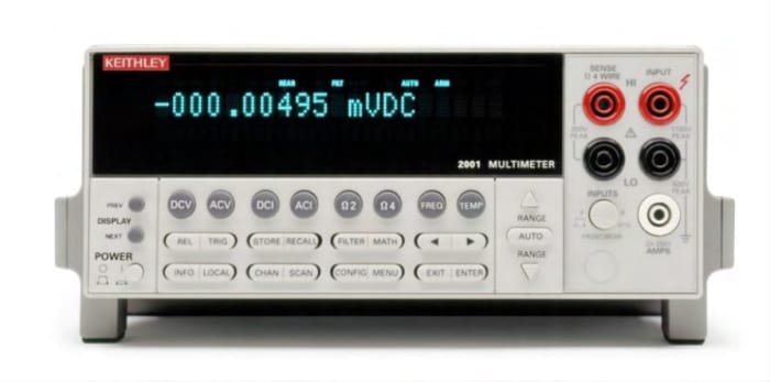 Keithley 2001 Bench Digital Multimeter, True RMS, 2.1A ac Max, 2.1A dc Max, 775V ac Max - UKAS Calibrated
