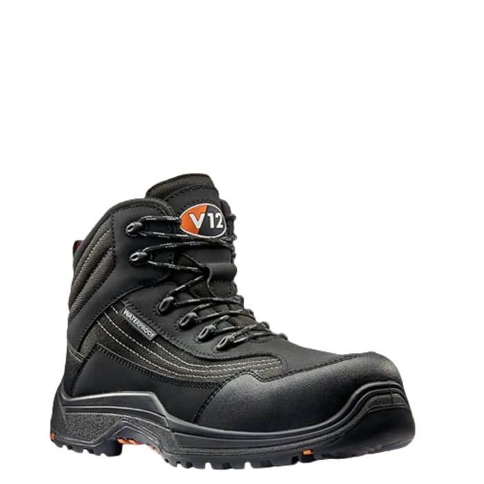 V6411.01 04 V12 Footwear V12 Footwear Oxen STS Unisex Black Toe Capped Safety Shoes UK 4 EU 37 275 5910 RS Components