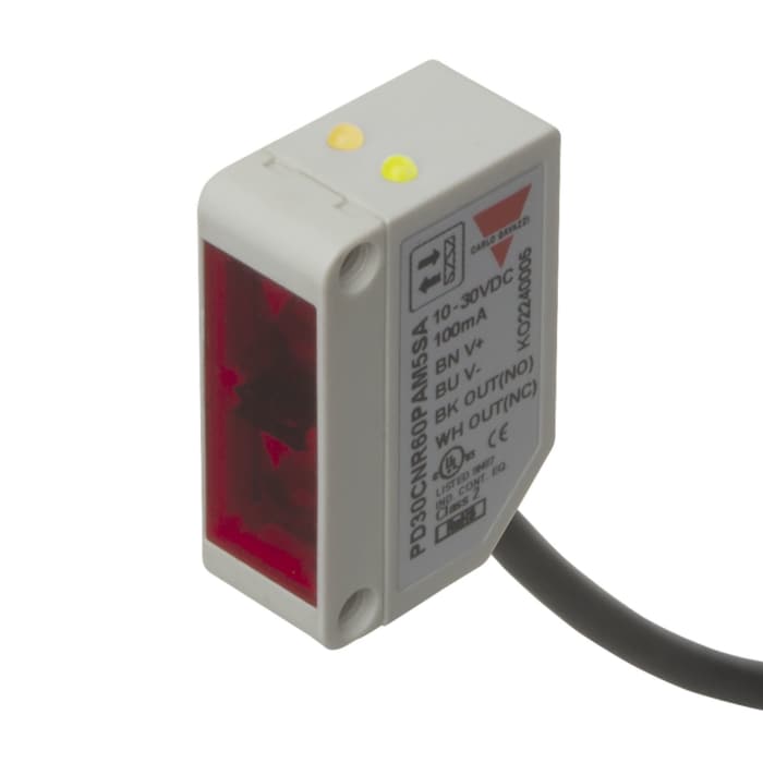 Carlo Gavazzi Diffuse Reflective Photoelectric Sensor, Rectangular Sensor, 0 → 200 mm Detection Range
