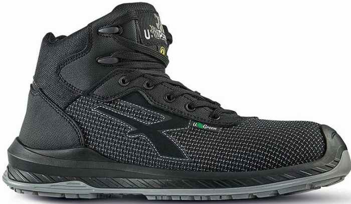 UPower LAND Unisex Black Composite Safety Shoes, UK 2, EU 35