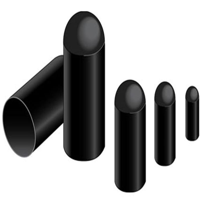 Alpha Wire End Cap, Black 0.600in Sleeve Dia. 2:1 Ratio, FIT Shrink Tubing Series