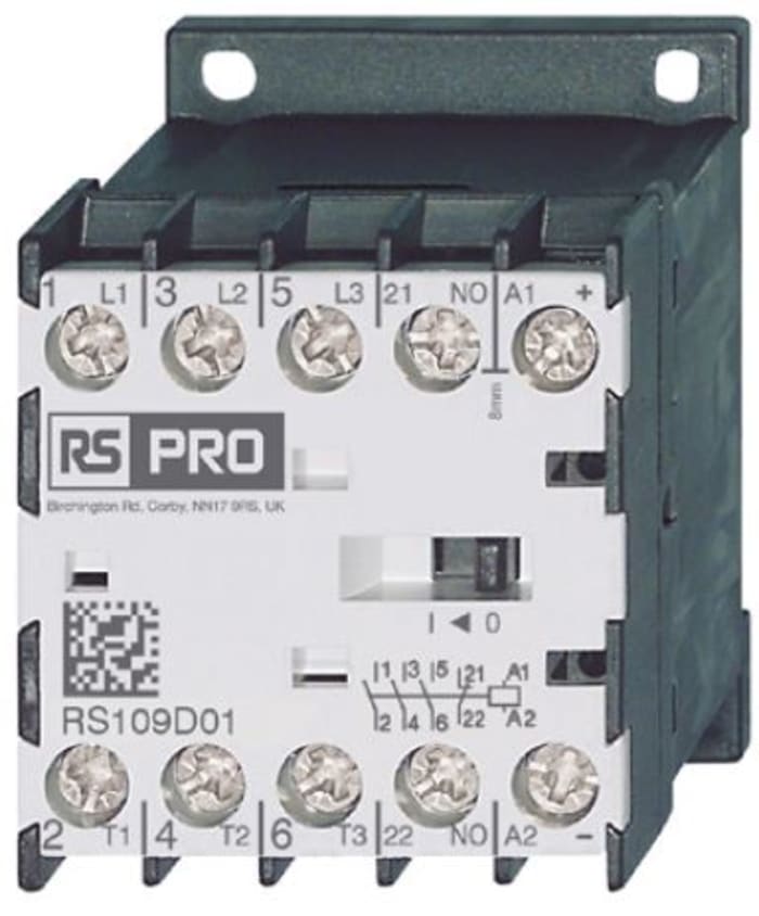 Contactor RS PRO de 3 Polos, 12 A, bobina 24 V, 5.5 kW