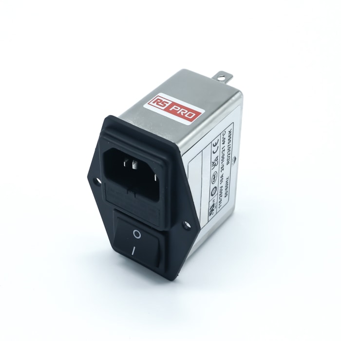 Prise filtrée IEC Prise femelle RS PRO, 10A, 250 V c.a., Montage sur châssis, 2 pôles